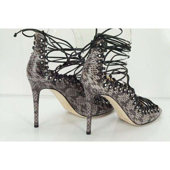 Jimmy Choo Koko Snake Ankle Lace Up Strappy Sandals Size 38.5 NIB Heels $1650 - Picture 7 of 11
